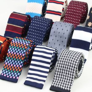 Neck Ties Mens Knitted Knit Leisure Striped Tie Fashion Skinny Narrow Slim For Men Woven Designer Cravat 230605