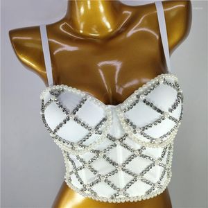 Женские танки Cupnaya Sparkle Pearls Diamante Decor Женщины сексуальные урожай