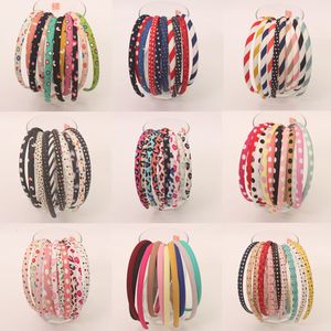 Headwear Hair Accessories 510 pcs Bohemia Flower Fabric Covered Hairband Girls Head Hoop Bands For Women Turban Headdress headbands 230605