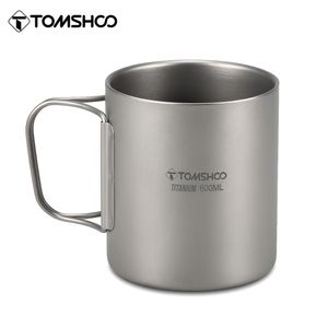 Camp Kitchen Tomshoo 220 350 450 600 ml Dubbelskikt Vatten kopp kaffete mugg för hemma utomhus camping vandring ryggsäck picknick 230605