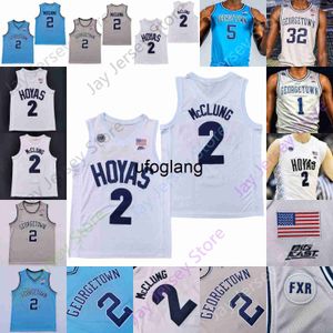 Coe1 Custom Georgetown Hoyas Basketball Jersey NCAA College Omer Yurtseven James Akinjo Mac McClung Jamorko Pickett Josh Leblanc Jagan Mosely