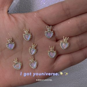 Decorações de arte para unhas Youniverse Fairy Elf Heart Crown Charm Summer Candy Jelly Jewelry Hollow Diamonds Inlay Edge Charms Manicure CatEye Decors 230606