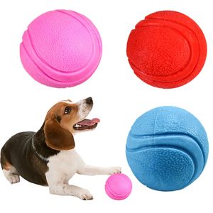 3 colori 5/6 / 7 cm palla giocattolo da addestramento per cani da compagnia palla in gomma solida indistruttibile masticare giocare morso giocattolo con corda portante morso palla di gomma