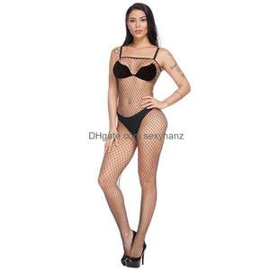 Pijama Sexy Open Croth Fishnet Teddy Lingerie Malha Bodycon Meias Apertadas Macacão Roupa de Dormir Roupa Interior Para Mulheres Will An Dhv5B