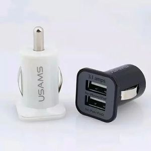 3.1a Dual USB CAR 2 Port Charge 5V 3100MAH ADAPTER ADAPTER CAR CAR для iPhone Samsung GPS GPS MP3