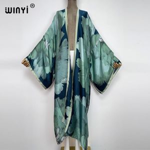 Cover-up 2022 Winyi Summer Beach Wear Swim Suit Cover Africa Sweet Lady Boho Cardigan Colorful Sexy Holiday Long Sleeve Kimono