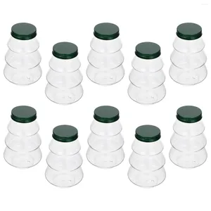 Vases 10 Pcs Juice Containers Christmas Drink Bottle Empty Water Drinking Bottles 14X8.8X8.8CM Tree The Pet Plastic Caps Child