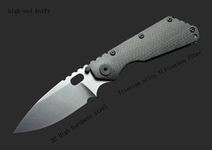 Strider Mick Custom MSc SMF XL Tanto Knife Colored Titanium Handle Stonewashing D2 Blade Nightmare Folding Knives Outdoor Hunting Tools