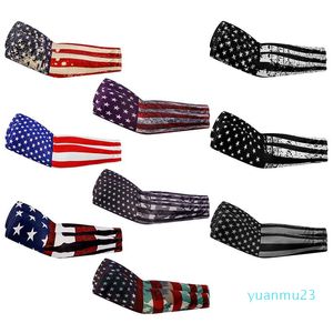 Elbow Knee Pads wholesale USA Flags stithes Sports Cycling Compression Arm Sleeves Baseball Basketball Shooter Youth & Adult Size For Summer