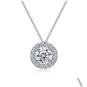 Pendant Necklaces Cubic Zirconia Diamond Necklace Crystal Ring Women Wedding Fashion Jewelry Will And Sandy Drop Delivery Pendants Dhddt