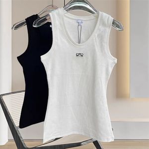 Damen Tanks Camis Damen Designer Tank Lowe Kleidung Strick Designer Stickerei Strickweste ärmellos atmungsaktiv Damen Sport Tops Baumwolle