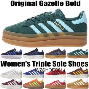 5A-quality Gazelle Bold Platform Shoes Mens Womens Low x g Vegan Black White Lucid Blue Bird Pink Glow Gum Flat Sneakers OG Dhgate Trainers With Socks Size 45