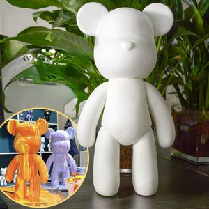 Action-Spielzeugfiguren, flüssige Bären-Skulptur, handgefertigt, DIY, Bearbrick, weiße, leere Form, Puppe, heftige Luxus-Innendekoration, Zeichnung