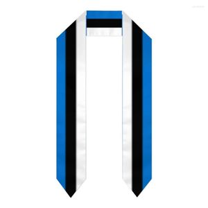 Sciarpe Graduation Sash Estonia Bandiera Sciarpa Scialle Stola Zaffiro Blu Con Star Stripe Bachelor Gown Accessorio Nastro 180 14cm