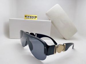 Sonnenbrille für Männer und Frauen, Sommerstil, Anti-Ultraviolett, Retro-Schild-Linsenplatte, oval, Vollformat, modische Brille, zufällige Box