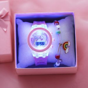 Children's watches Kid's Luminous Alarm Clock Electronic Multi-function Color Leisure Sports Electronic Watch Student Watch Send Bracelet 230606