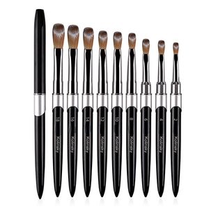 Nagelborstar 100% Pure Kolinsky Acrylic Brush 1st Black UV Gel Polish Art Extension Builder Pen Ritning 230606