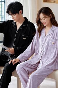 Herren Nachtwäsche Paar Pyjamas Set Solide Mode Langarm Haushaltskleidung Baggy Pyjama Sommer Sexy Für Liebhaber