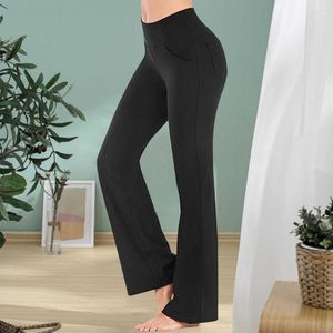 Active Pants Trendy Women Yoga Anti-Shrink Trousers Wide Leg Daily Wear Band Sport