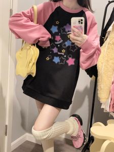 Felpe con cappuccio da donna Felpe con cappuccio Harajuku Y2K Aesthetic Star Print Donna Kpop Casual Oversize Streetwear Pullover allentato 230605