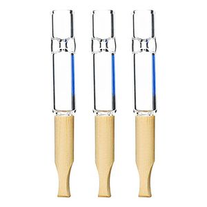Mini Portable Natural Wooden Pipes Catcher Taster Bat One Hitter Dry Herb Tobacco Filter Glass Tube Removable Handpipes Smoking Cigarette Wood Dugout Holder DHL