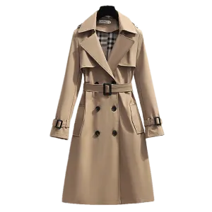 QNPQYX New Designers Spring England Style Donna Giacca a vento Sciolto Medio e Lungo Elegante Cappotto da cintura Trench lungo casual femminile