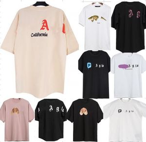 Palm Angel Pa Yeni Üstler Yaz Gevşek Tees Moda Girmiş Gömlek Luxurys Street Street Sevimli Gömlek Erkek Kadın Yüksek Kaliteli UNISEX ÇİFT TÜZLEME MELEKSELLER 111