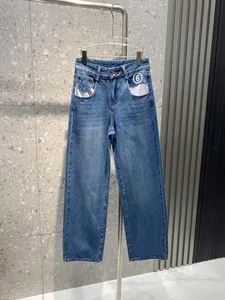 Jeans firmati Pantaloni lunghi da donna Pantaloni di alta qualità Tasca Ricamo Lettera Vita alta Jeans dritti sottili per donna C7