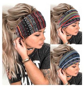 Cross Headbands for Woman Hairband Print Elastic Sports Yoga Headband Headwear Retro Girls Hair Band Hair Accessories