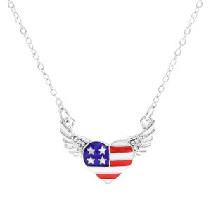 USA Labor Day Ciondolo con ciondoli bandiera americana per il 4 luglio Giorno dell'Indipendenza Bracciale Collana Gioielli fai-da-te Creazione di ornamenti patriottici