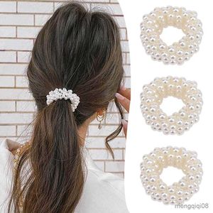 Outros elásticos brancos laços de cabelo corda de cabelo para festa de casamento acessórios de cabelo para mulheres e meninas