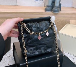 Borsa di design di alta qualità Borsa a tracolla Borsa scozzese lettera cc fibbia solida Modello caviale di pelle di pecora Pochette di lusso da donna Pouch in pietra preziosa Mini Tote bag