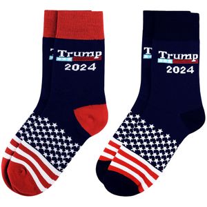 Trump 2024 Socks Party Favor President Maga Trump Letter Strumps Stjärnor US Flag Sports Socks