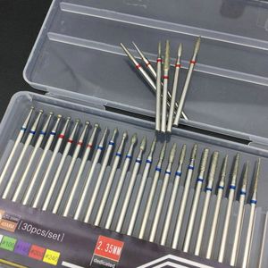 Nail Art Equipment 30pcs set Professional Milling Cutter Electric Rotary Manicure Machine Accessoires Diamond Drill Bits Set Tools 230606