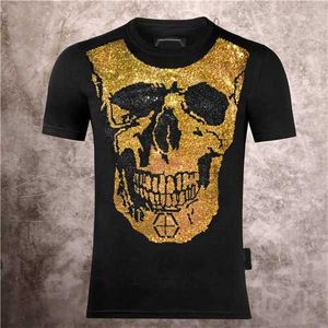 2021 Men's Skull Face Sorridente Estampado Phillip Plain Fashion Casual Summer Short Sleeve T-shirt 2 ID20