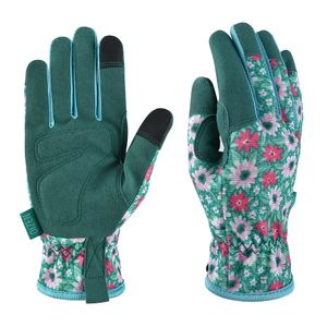 uitrustingen 1pair Garden Gloves for Weeding Working Digging Planting Gardening Gloves for Women Light Duty Breathable Touchscreen