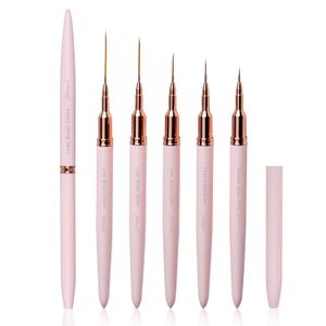 فرش الأظافر تقييم الفن نايلون شعر الفرشاة الأكريليك بطانة اللوحة UV Gel Pen Manicure Tool 230606