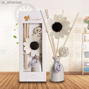 Y 30ml Fragrance Rattan Sticks Set Ceramic Reed Diffuser Bottle Purifying Air Aroma Living Room Essential Oil Diffuseur Parfum L230523