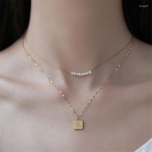 Pendant Necklaces Fashion Rose Necklace Short Chain Simple Pearl Choker Titanium Steel Plated 18k Gold Women Jewelry Valentine's Day