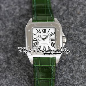 TWF V12 tw0010 Japan Miyota NH05 Automatic Womens Watch 36MM 316L Stainless Case White Dial Roman Markers Green Leather Strap High Quality Ladies Fashion Watches