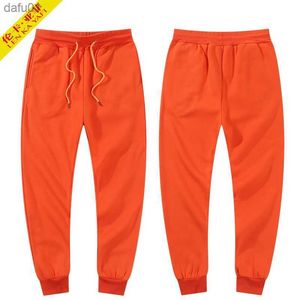 Orange Pants For Men Jogging Trousers Sweatpants Women Joggers Brown Winter Fleece Sportspants Casual Fashion Loose Black Red L230520