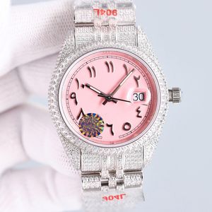 Diamond Watch Mens Watch Automatyczne mechaniczne zegarek Montre de Luxe ze stali nierdzewnej zegarek na rękę Wodoodporne arabskie rozkład