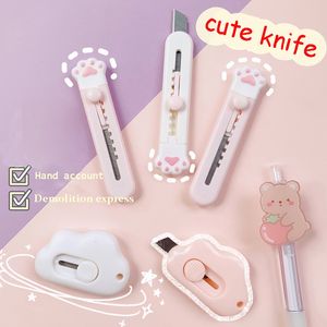 Utility Knife Cute Cat Paw Cloud MINI Pocket Sized Craft Wrapping Box Paper Envelope Cutter Letter Opener Student Art Supplies 230606