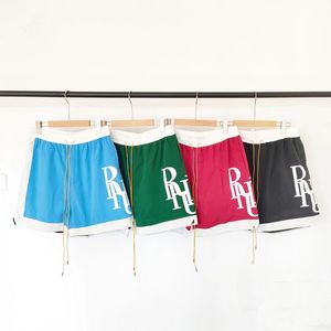 homens shorts designer rhude verão moda praia calças rua wear vermelho azul preto verde mens curto contraste cores tamanho dos EUA S-XL C5OL