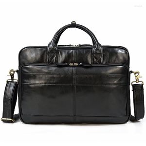 Aktentaschen Highend Echtleder Executive Damen Herren Aktentasche Rindsleder Messenger Bag Portfolio A4 Braun Schwarz Kaffee Vintage M3319