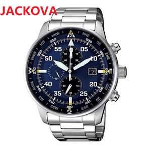 Najwyższej jakości ładne modelki kwarcowe modnie zegarki męskie stopy automatyczne datę duży pełny funkcjonalny popularny stal ze stali nierdzewnej czarny niebieski dial307k