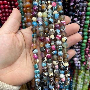 Loose Gemstones Natural Faceted Agate Stone Mix Colors Beads Spacer For Jerelry Making Diy Bracelet Necklace 15 Inch 10 12mm