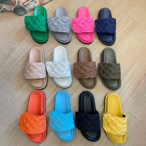 Sandali di design cuscino da piscina sandali famosi Designer Slides Schede da donna Scarpe Flip Flop Muli piatti Slipping Slifori anteriori imbottiti Slide di moda estiva con scatola di dimensioni 35-45