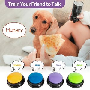 Recordable Pet Starter Talking Speaking Voice Buttons Dog Intelligence Training Bell Communication Toys 20S Command Recording