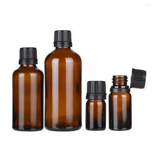 Storage Bottles 5ml 10ml 15ml 30ml 50ml Empty Amber Brown Glass Euro Dropper Essential Oil Liquid Pipette Vials Containers